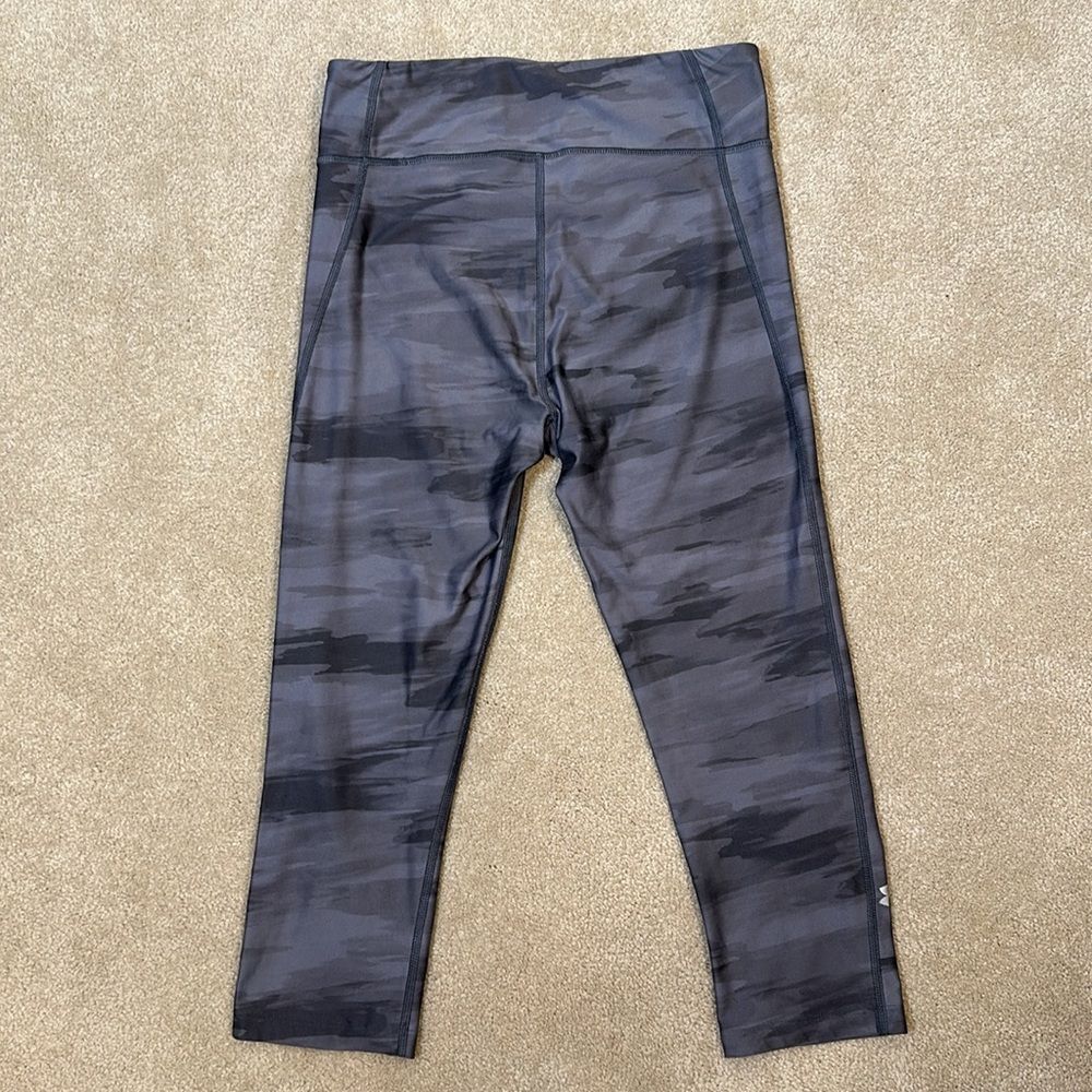 Under Armour Women Gray Stripe Compression Heat Gear Leggings Size Small - Picture 2 of 6